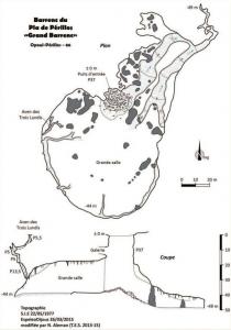 Coupe et plan du Grand Barrenc