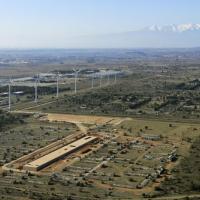 Vue aérienne (19/02/2015) de l'emplacement du futur Mémorial du Camp de Rivesaltes